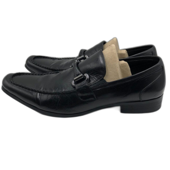 Kenneth Cole Victory at Lastle Men's Black Leather Slip On Dress Shoes 11.5M - Picture 1 of 13